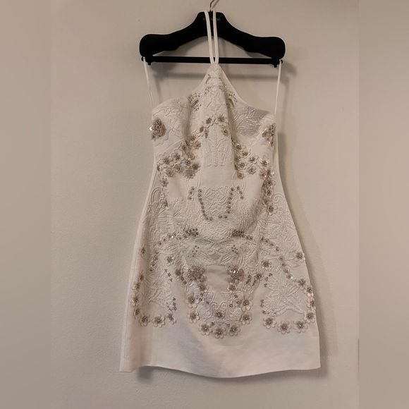 Valentino Beaded Floral Mini Dress - Picture 6 of 9